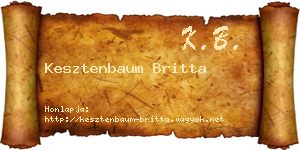 Kesztenbaum Britta névjegykártya